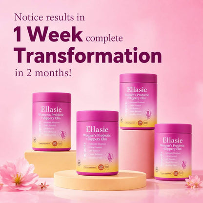 Two gummies daily feminine wellness routine with Ellasie slippery elm moisture gummies