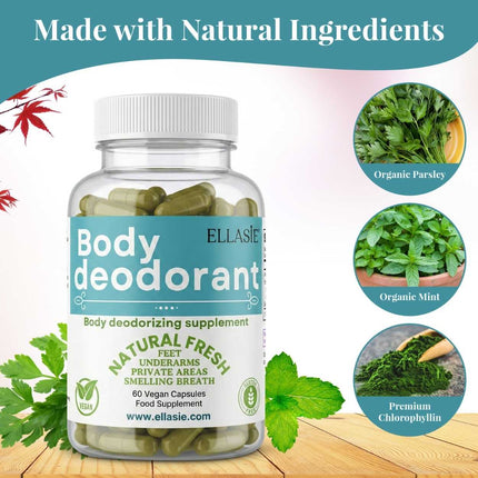 FreshBody bottle with chlorophyll, parsley and peppermint ingredients