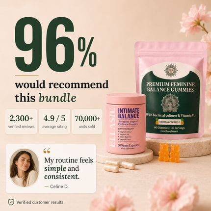 Vaginal Probiotic Duo for Women with 60 capsules and 60 pineapple gummies