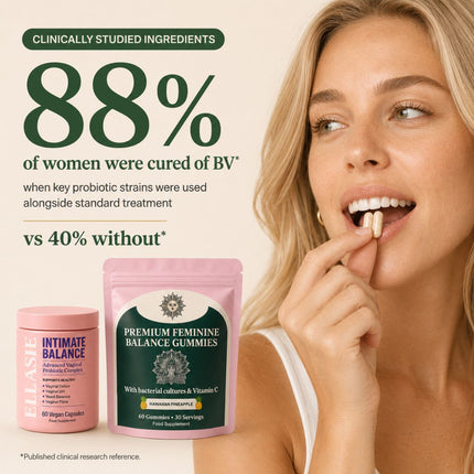 Ellasie vaginal probiotic capsules and pineapple probiotic gummies for women