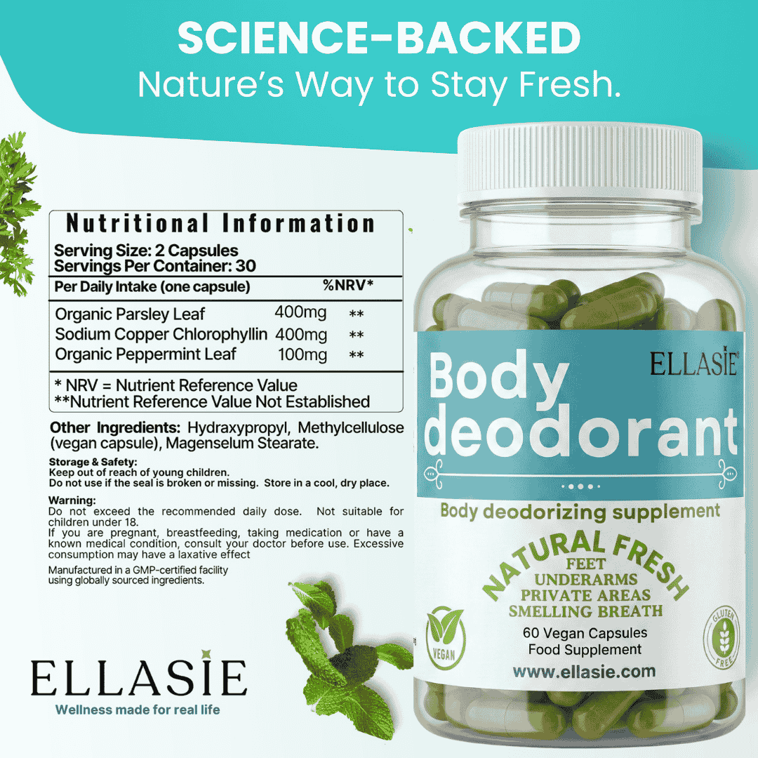 FreshBody chlorophyll capsules supplement facts panel