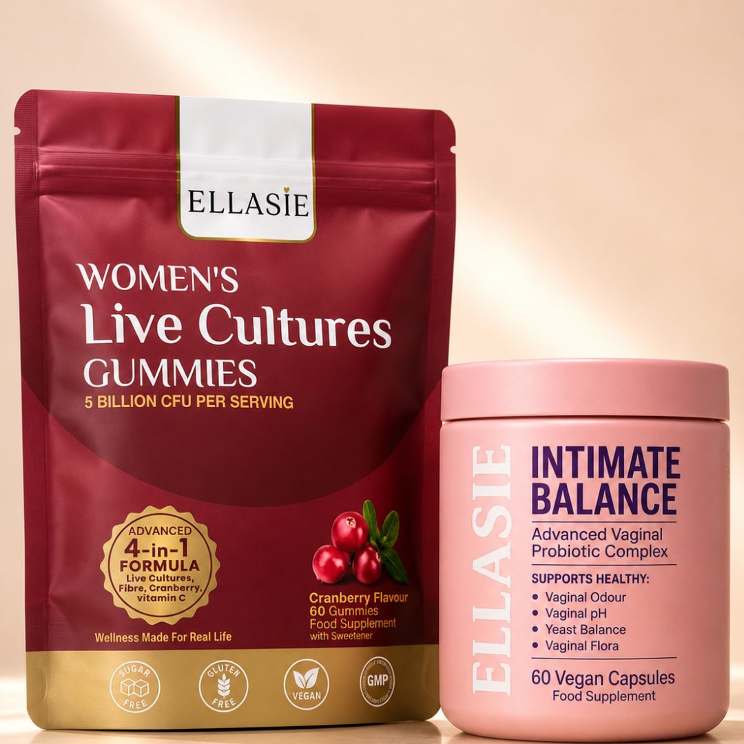 Ellasie Vaginal and Urinary Probiotic Duo with Intimate Balance and cranberry probiotic gummies
