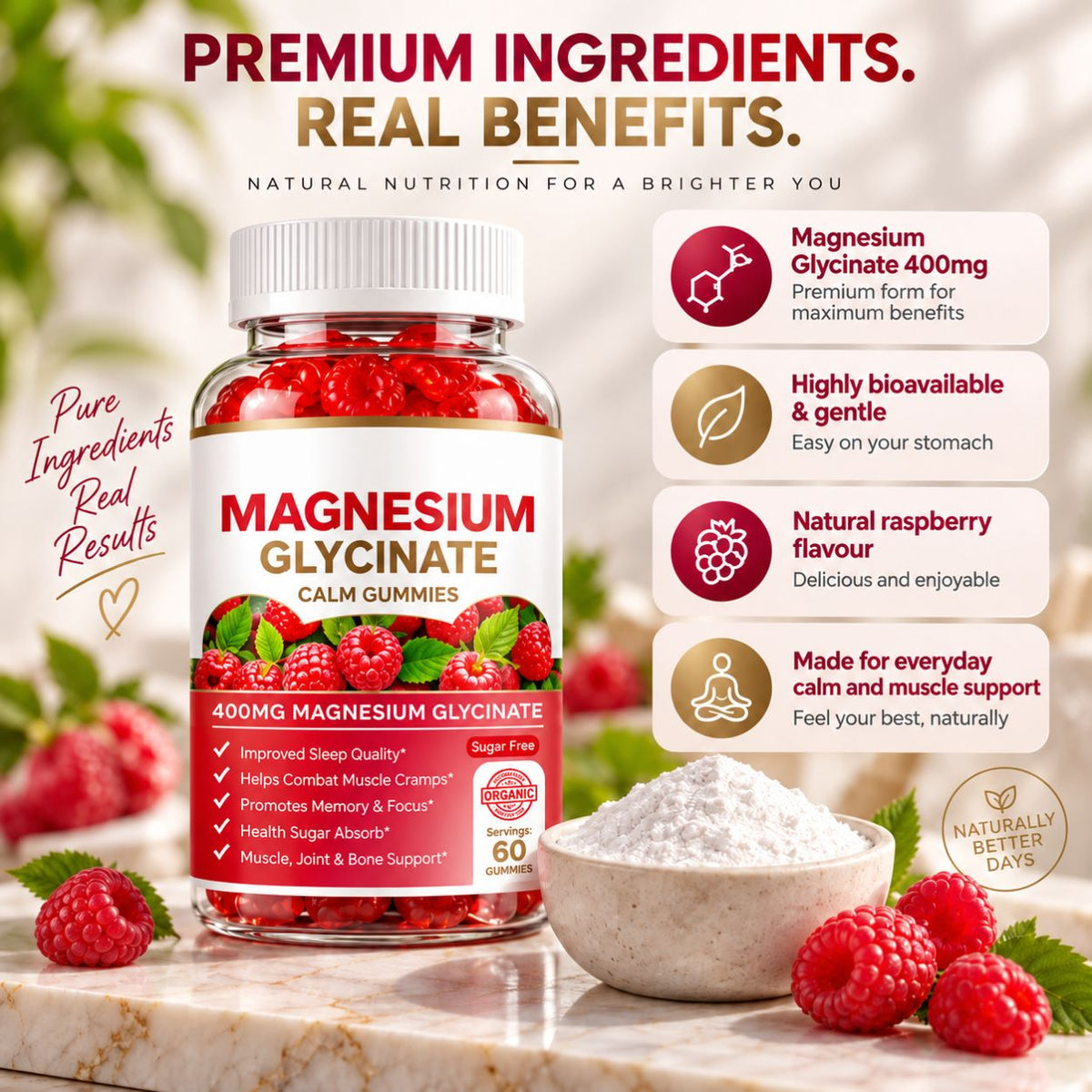 Magnesium Glycinate Gummies – 60 Gummies