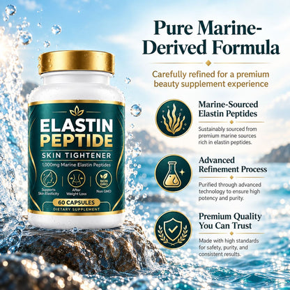 Marine Elastin Peptides for Skin – 1,000mg, 60 Capsules