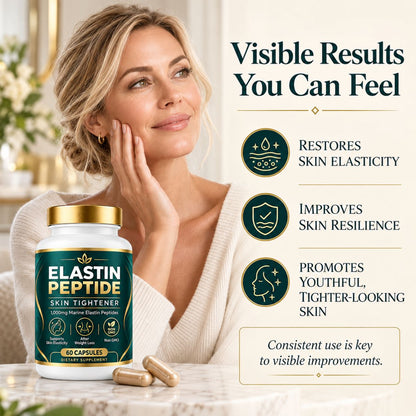 Marine Elastin Peptides for Skin – 1,000mg, 60 Capsules