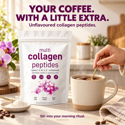 Multi Collagen Peptides Powder for Women – Types I, II, III, V & X – 454g