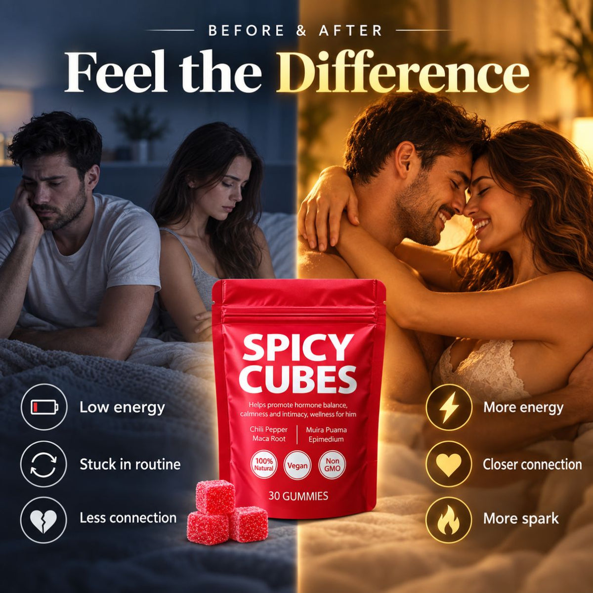 Spicy Cubes Peach Gummies