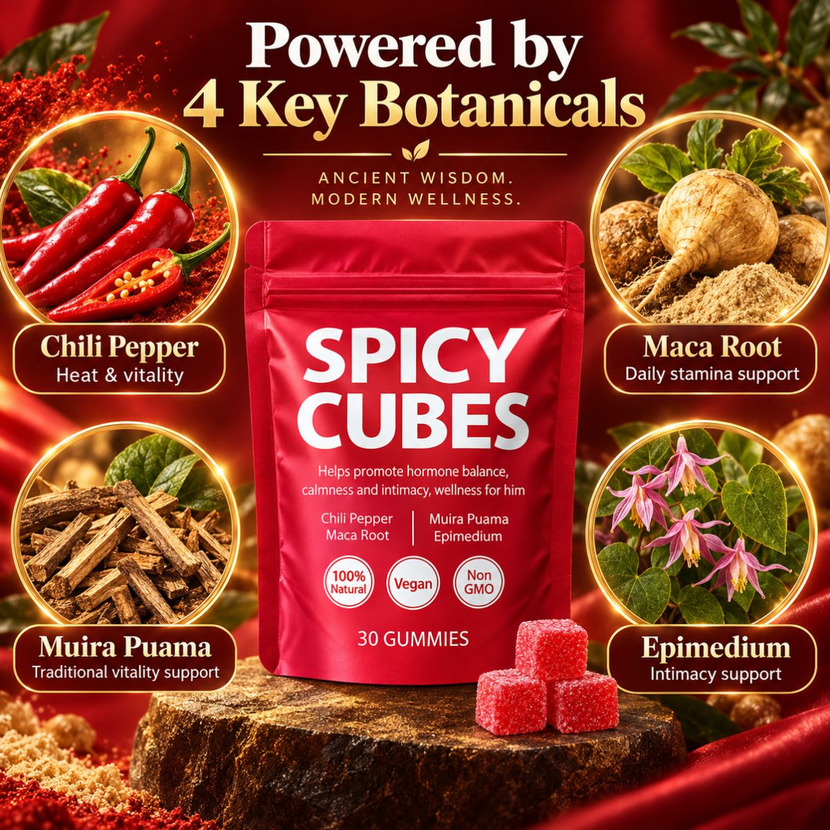 Spicy Cubes Peach Gummies